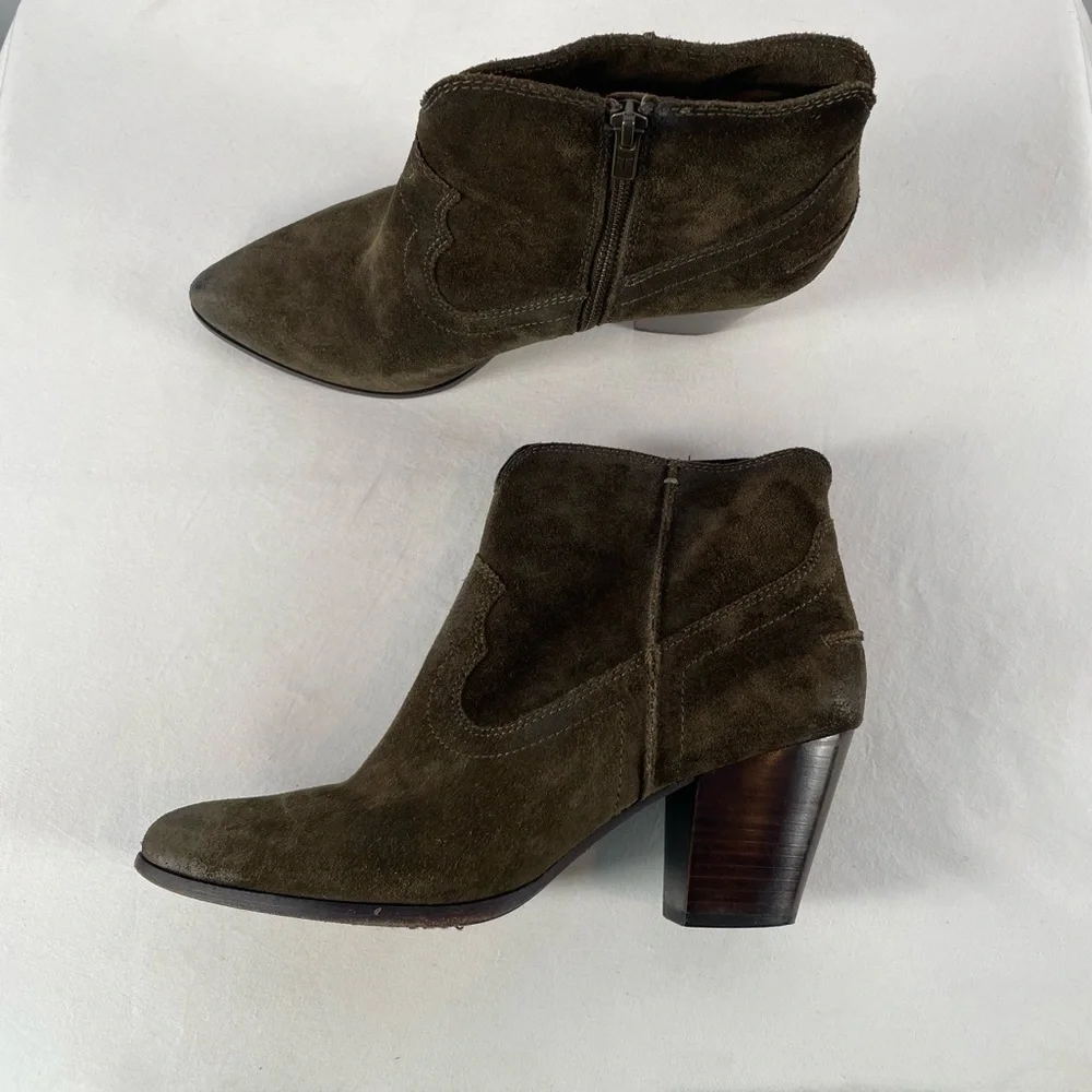 Frye Renee Seam Suede Short‎ Boot in Brown Size 10
